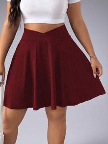 Quần short mini thể thao chạy bộ ngoài trời mùa hè màu trơn thường ngày cho nữ cổ chữ V cạp cao ôm sát - Màu Đỏ Sâu - Xem 7