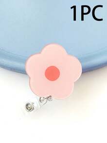 1 Stück bunte Acryl-Blumen-Krankenschwester Einziehbare Clip mit leicht zu ziehender drehbarer Abzeichen-Halterung, Plastik-Ausweishülle mit Clip, Büropersonal, Krankenschwester, Arzt, Studenten-ID-Zubehör, ausziehbarer Schlüsselband-Abzeichen-Clip