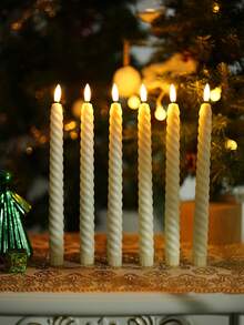 3/6/10/12支装无焰LED蜡烛灯 - 逼真的火焰舞动效果，长杆设计，适用于圣诞节、万圣节、情人节、婚礼、家居装饰、餐桌摆饰等室内场合 - 不含AAA电池 - 母亲节、派对、教堂活动的理想礼物 - 节能环保，营造节日氛围，装饰照明，经久耐用，环境照明，派对策划师的理想之选 - 米色 - 查看 2