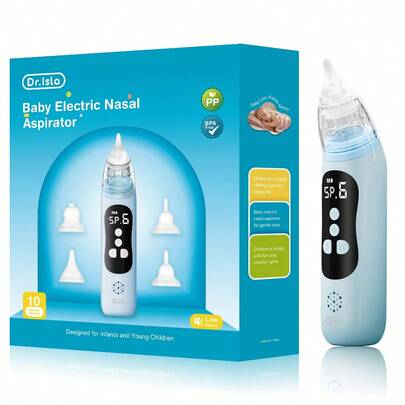 适用于婴儿、幼儿的电动吸鼻器，吸力强劲，便携式可充电，带灯光和音乐功能