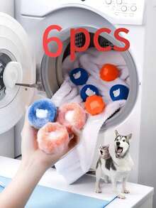 12pcs Pet Hair Cleaning Laundry Balls. Fluffy And Soft, Non-Sticky, Reusable, And Durable. Effectively Collects Fur On Clothes And Bedding. Essential For Pet Owners, Enhancing Your Laundry Experience. Suitable For Washing Machines, Cat/Dog Hair Remover (Random Color) (1/6/9/12/24pcs, Random Color) - Multicolor - View 14