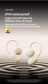 Lenovo EA370 Bone Conduction Bluetooth Headphones: Open-Ear Design, Long Battery Life, High-Quality Sound For Sports, Panoramic Surround Sound, Bluetooth 5.4DPW, Directional Sound Focusing, No Sound Leakage, Intelligent Noise Reduction. - Moon Rock White - View 7