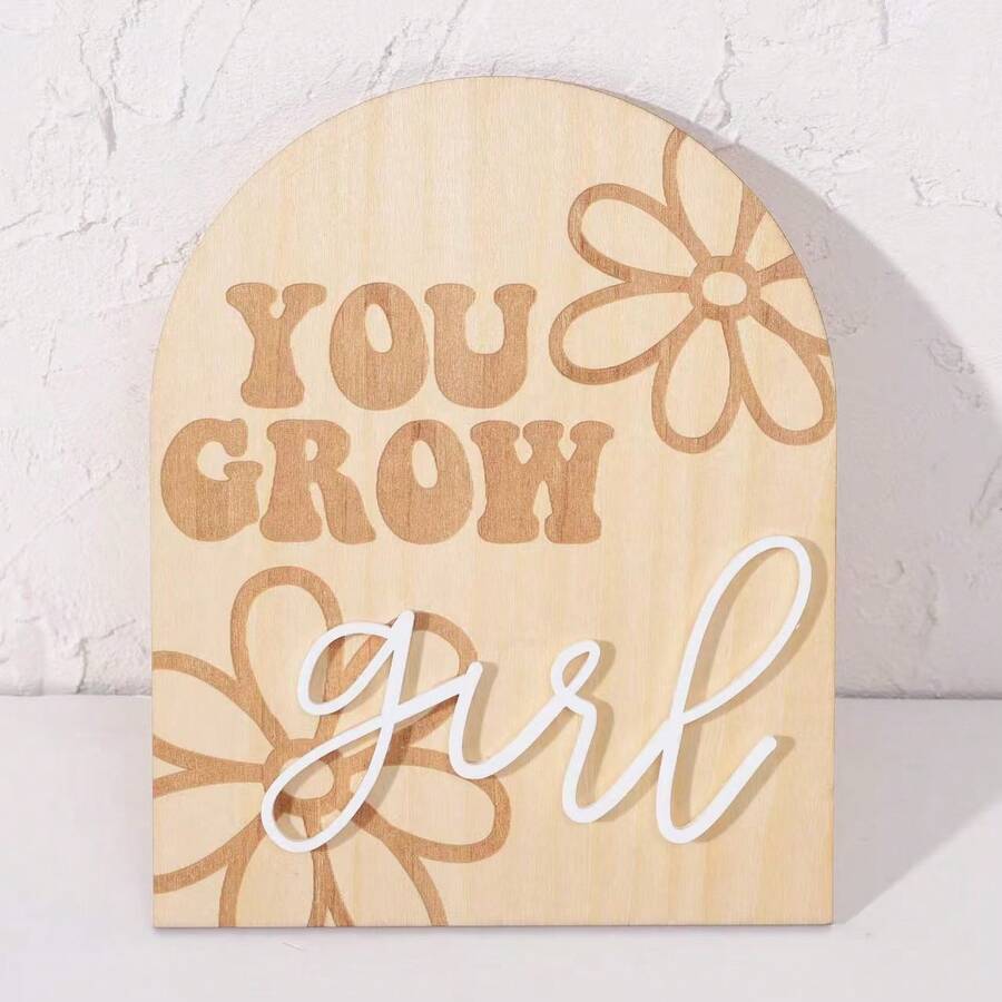 1 szt., drewniana tabliczka dekoracyjna Daisy, drewniana tabliczka dekoracyjna do pokoju dziecięcego, drewniany łuk Daisy, dekoracja pokoju dziecięcego w stylu boho, tabliczka z kwiatem Daisy - Wielokolorowe - Zobacz 1