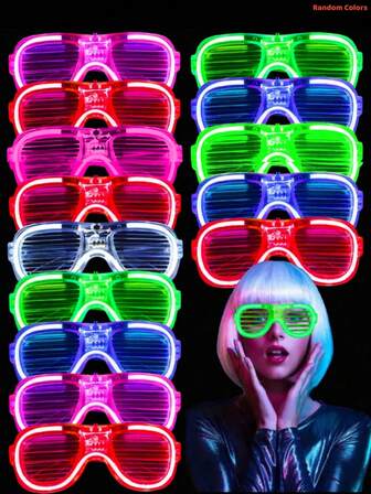 10 Pcs Light Up LED Glasses Bulk 5 Colors Glow Glasses Glow In The Dark Party Supplies Neon Party Favors(1/5/10Pcs)