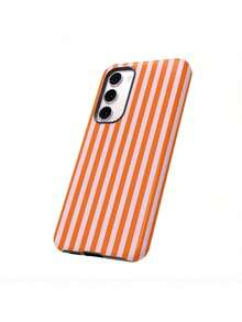 [Glossy, Red Striped Phone Case] Glossy, Fashionable And Minimalist Red Striped Phone Case For Samsung S21, S22 Plus, S22, S23, S23 FE, S24 Ultra, S25, And S25 Plus - 白色 - 查看 5