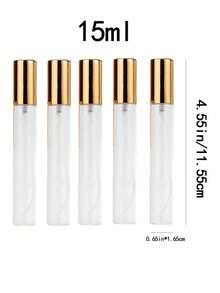 Clear Glass Perfume Sample Vials With Golden Pump Head,Mini Empty Fine Mist Atomizer,Portable Essential Oils Spray Bottle, Empty Bottle, Face Spray,Moisturizing Bottle,Travel Size Cosmetic Containers,Refill Bottle,Clean And Hygienic, A Must-Have For Traveling And Business Trips
