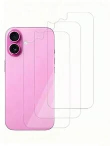 3片裝玻璃後蓋螢幕保護貼，適用於 iPhone 16 6.1 吋 [9H 硬度] - 高畫質強化玻璃後蓋，防刮、易安裝、晶瑩剔透，兼容 16 Pro Max 16 Pro 18 Pro 18 Pro Max 16 Plus 15 Pro Max 15 15 Pro 15 Plus 14 Pro Max 14 Pro 14 14 Plus 13 Pro Max 13 13 Pro 12 11 XR - 無色 - 查看 10