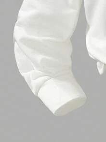 少女蝴蝶印花卫衣和浅蓝色做旧直筒牛仔裤两件套休闲套装，春秋季 - 白色 - 查看 5