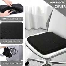 Gel Seat Cushion, Double Thick Egg Gel Cushion For Pressure Pain Relief, Breathable Wheelchair Cushion Chair Pads For Car Seat Office Chair (16x14x165inch) - ColorB - 查看 6