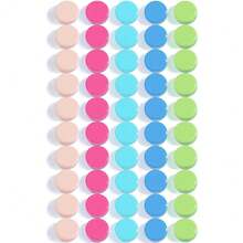 Fridge Magnets, 50 Pack Strong Refrigerator Magnets - Heavy Duty Small Round Magnets For Whiteboard Office Home, Cute Mini Magnet With 5 Colors For Locker Classroom Organization,M-50PCS - M-50PCS - 查看 1