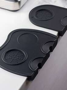 Silicone Espresso Coffee Tamper Mat With Cleaning Brush - Non-Slip Coffee Bar Organizer, Coffee Grounds Cleaning Brush, Bar Coffee Grounds Cleaning Brush, Protects Countertop, Easy To Clean And Dry, Organizes Coffee Space, Non-Slip Surface - Multicolor - View 10