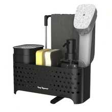 Kitchen Liquid Hand Soap And Dish Soap Set, Dual-Purpose Soap Dispenser With Sponge Holder And Cloth Rack, Designed For Easy Draining. A Practical Little Tool For Kitchen Countertops, Also Suitable For Bathroom And Kitchen, An Excellent Holiday Gift. - Multicolor - View 4