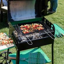 Vegetable Grill Basket,Nonstick Grilling Topper 14.6 Inchx11.4 Thicken Grill Pan BBQ Accessory For Grilling Veggie, Fish, Shrimp, Meat, Camping Cookware (With Hand),WithHand - 用手 - 查看 6