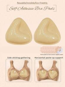 1对双面粘性胸垫 - 透气硅胶三角提拉胸垫，超强提拉，可重复使用 | 适用于无肩带文胸、比基尼文胸、泳衣文胸和运动文胸 | 舒适隐形，打造自然胸型 | 持久耐用 - 彩色 - 查看 13