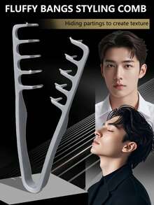 3pcs Wide-Tooth Hair Comb - For Men, Fluffy Texture, ABS Plastic Textured Handle, Suitable For All Hair Types, Great For Home, Back To School, Travel & Holiday - Multicolor - View 2