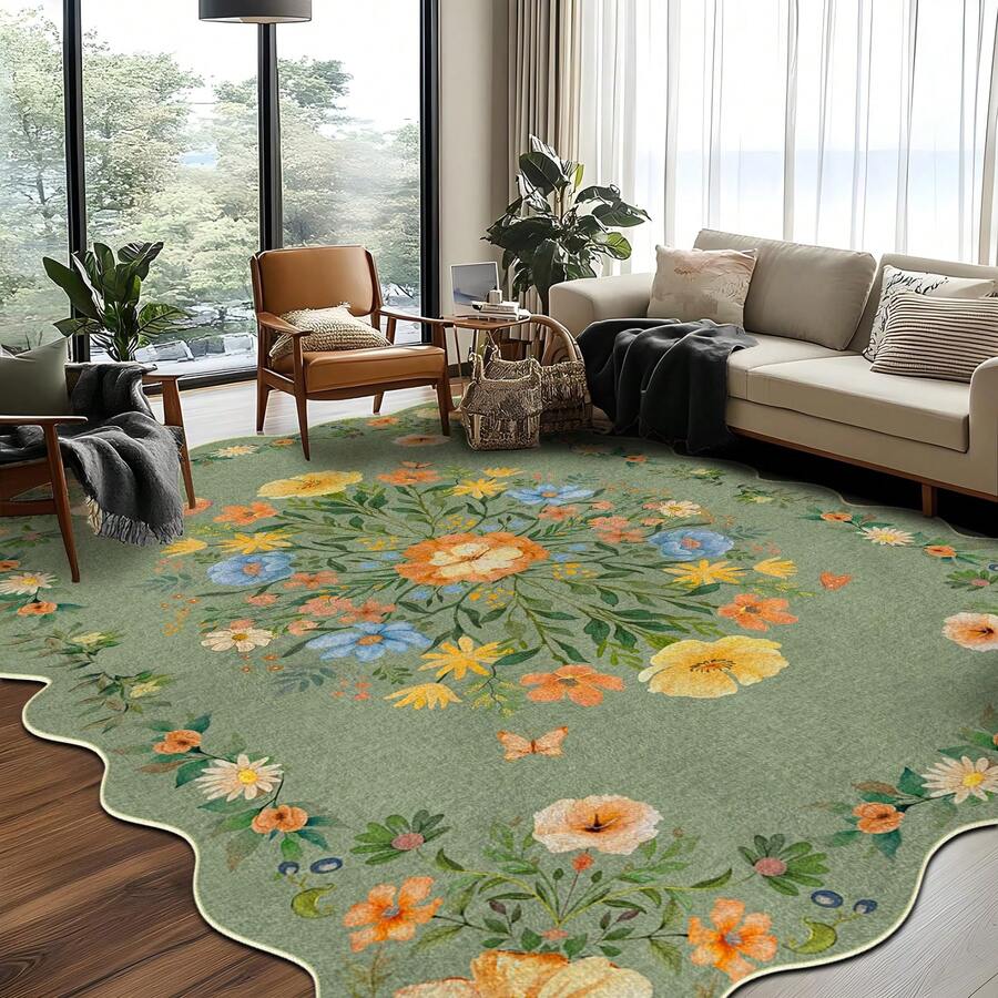 Alfombras y juegos de alfombras - ribete de encaje verde - Ver 1