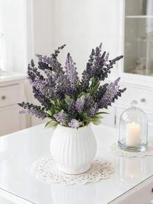 1/80 piezas Flores de lavanda de espuma artificiales de 32 cm, adecuadas para decoración del hogar, decoración de bodas, decoración de Ramadán, decoración de Acción de Gracias, decoración de primavera, decoración de habitaciones, cocina, comedor, dormitorio, baño, decoración de fiestas, decoración de Año Nuevo, ramos de novia, materiales para coronas DIY, decoración escolar, jardín exterior - Morado - Ver 5
