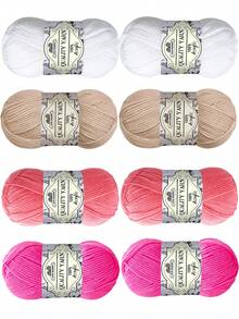 400g 8pcs/Set Colorful Knitting Yarn Kit, Suitable For Crochet And Handcraft Projects, Beginner Craft Gift - Soft Multicolor Yarn Set For Coasters, Bags, Blankets, Dolls, Sweaters And Scarves. Perfect For Valentine's Day, Halloween, Christmas And Other Holidays (50g Per Skein) - Multicolor - View 16