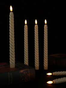 3/6/10/12支装无焰LED蜡烛灯 - 逼真的火焰舞动效果，长杆设计，适用于圣诞节、万圣节、情人节、婚礼、家居装饰、餐桌摆饰等室内场合 - 不含AAA电池 - 母亲节、派对、教堂活动的理想礼物 - 节能环保，营造节日氛围，装饰照明，经久耐用，环境照明，派对策划师的理想之选 - 米色 - 查看 6