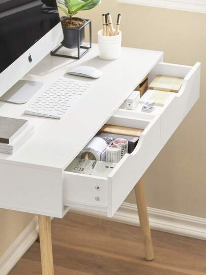 SoBuy FWT40 WN, Home Office Tafel Bureau Computer Workstation Drawers view 4