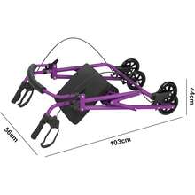 Advwin Lightweight Rollator Walker, 4-Wheel Folding Mobility Aid With Padded Seat, Dual Brake System, Adjustable Arms, And Under-Seat Storage Bag For Seniors And Elderly, Purple - Purple - View 7