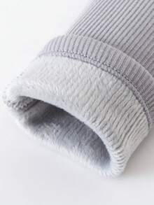 mini bala Girls High Waist Fleece Leggings Winter 2025, Soft Skin-Friendly Thermal Pants - Medium Gray - View 8