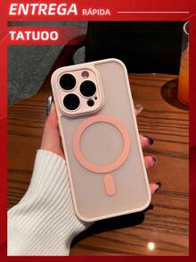 Magnetic Wireless Charging Protective Case, Frosted Translucent Shell, Shockproof Protective Case, Compatible With Apple 16 Pro Max/15/14/13/12/11 - 羅莎 - 查看 8