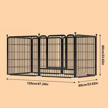 Freestanding Black Metal Dog Playpen - Sturdy Iron Indoor Enclosure for Small to Medium Breeds, Easy Assembly, 120x60x60cm - Ideal for Corgis, Teddy & Similar Dogs - Negro - Ver 6