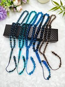 1 件 45 珠穆斯林念珠，手工制作的高透明度树脂材料，多色可选，光泽质地，精湛工艺，宗教仪式配件，多功能念珠首饰 - 彩色 - 查看 14