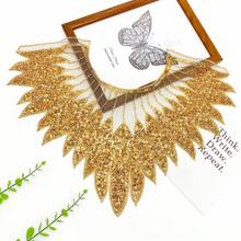 Corpetto in rete ricamato pesante con paillettes e applicazioni di perline, abiti da donna, costumi da performance, abiti, accessori in pizzo - Multicolore - Visualizzare 13