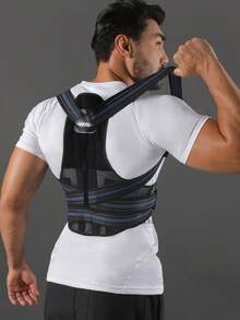 VBOSI Women Men Adjustable Breathable Back Support Posture Corrector With Metal Stays - Black - View 10