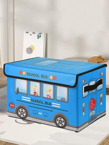 1pc Cartoon Toy Storage Box, Clothing Sorting Box, Car Pattern Cartoon Car Storage Box Can Be Folded Office Dormitory Clothing Storage Box, Waterproof And Moisture-Proof Students' Tools Snack Storage Box, Home Storage Stool Can Be Folded Storage Box ﻿ - Multicolor - View 14