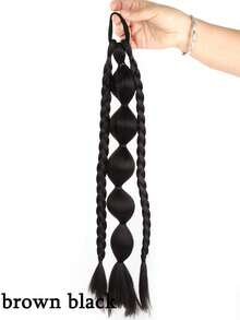 18英寸单件装合成灯笼泡泡辫马尾假发片，带弹力带，自然时尚，浅棕色/金色拳击马尾假发片，少女配饰假发 - 彩色 - 查看 10