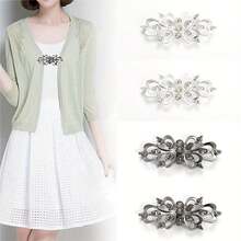 1 Pair/2 Pairs/3 Pairs/4 Pairs/6 Pairs Solid Color Rhinestone Clip-On Elegant Cardigan Shawl Cloak Collar Clip Suitable For Shawl, Bridal Cheongsam, Hanfu And More - Multicolor - View 20