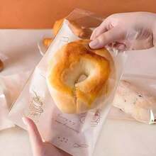 50PCS Food Wrap Paper For Home Kitchen Bakery Cake Shop Non-Stick Residue-Free Self-Sealing Transparent Bread Bags - Transparent - View 6