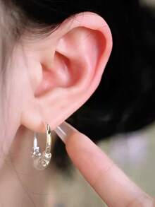 吉祥沙珠耳环，奢华耳环，小众设计耳环，女士ins风耳环 - 彩色 - 查看 1