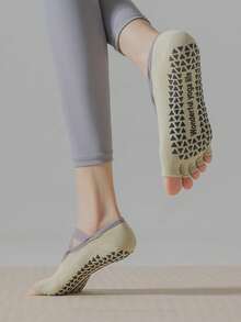 1/3/6 Đôi tất tập yoga chuyên nghiệp nhiều màu cho nữ, tất thuyền hở mũi bằng silicon chống trượt, thích hợp cho Pilates, Yoga, sử dụng trên sàn nhà trong nhà, thích hợp cho trang phục thể thao mùa thu/đông, xuân/hè - Nhiều màu - Xem 5