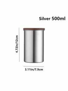 1个复古咖啡粉密封罐，咖啡豆防潮储物罐，抹茶储物罐，花草茶柠檬片储物罐，糖果巧克力豆储物罐，304不锈钢咖啡豆密封储物罐，户外露营咖啡豆储物罐，小型干货密封储物罐，黑色，银色，380毫升，500毫升 - 彩色 - 查看 9