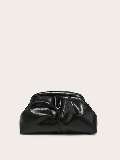 Plisserad molnkuttag för kvinnor, stor kapacitet och multifunktionell, minimalistisk design, lämplig för shopping och utflykter