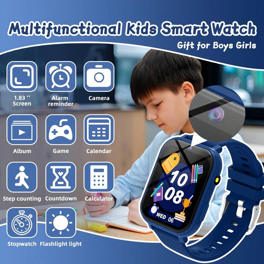 Smart Watch For Kids - Youth Educational Game Watch With 18 Built-In Games, Camera, Video Recording, Music Playback, Pedometer, Alarm, Flashlight -The Perfect Gift For Teenagers And Children, Fun Learning Gadget, Children's Activity Tracker, Colorful Children's Watch, Comfortable Wearability, Sturdy Construction, Multifunctional Gadget, Schoolage Kids - Nhiều màu - Xem 1