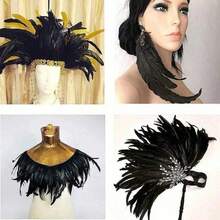 25-30cm 10-12" 10PCS Carnival Headpiece Plumes - Long Feathers For Mask Headband Rave Party - Multicolor - View 11