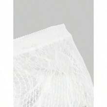 ICON 1 Pair Women Cute, Sexy Lace, Textured Sensual Lace Jacquard Vine Patterned Fishnet Stockings, Suitable For Casual Or Party Valentines - trắng - Xem 7
