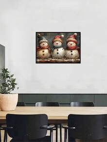 1 Stück DIY Diamantmalerei - 3 Schneemänner, Heimdekoration, Vollbohrung, 40X30CM/50X40CM