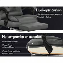 Office Chair With 2-Point Massage, Ergonomic Computer Chair With Footrest Executive Leather Home Desk Chair High... - B0CH8HQM48 - View 11