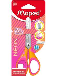 Tijeras Maped Essentials Soft Neón 13 cm, Corte preciso y aros suaves en colores vibrantes - 1 - Ver 4