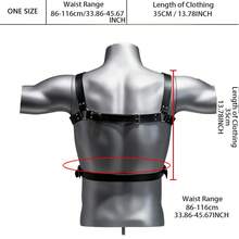 Gothic Style Men's Solid Color PU Leather Suspenders, Unique Leather Accessory For Men, Suitable For All Seasons - Black - View 3