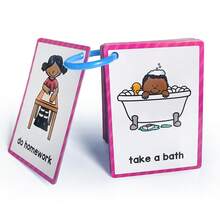 Lachilly My Daily Routine English Learning Flash Cards 20 Cards For Visual Aid Special Ed, Early Educational Toy, Speech Delay Non Verbal Children With Autism Special Needs, Activity Flashcards, English Learning Card, Develop Child Habits Daily Task Planning Board Kids Time Management ﻿