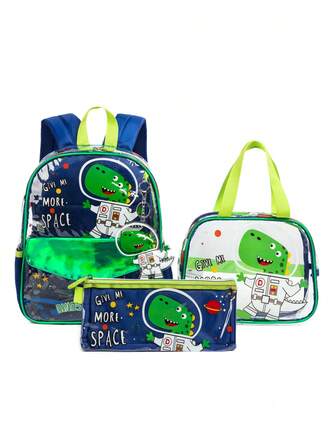 3 st moderna ryggsäckar i transparent PVC för barn med matlåda och pennfodral, livfulla färger älskade av både pojkar och flickor, lämpliga för fritidsaktiviteter, ingen säkerhetskontroll krävs, bästa presenten till skolstarten
