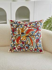1pc Countryside Charming Colorful Bird Embroidery Throw Pillow Cover, Suitable For Living Room, Bedroom, Party, Sofa, Car And Various Environments, All Season - Multicolor - View 15
