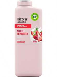 Dicora Urban Fit Gel de Ducha Nutritivo - Gel de Baño Natural para Mujeres y Hombres para Nutrición Profunda - Aroma Duradero - Leche y Fresa - 400 ml - 1 - Ver 2